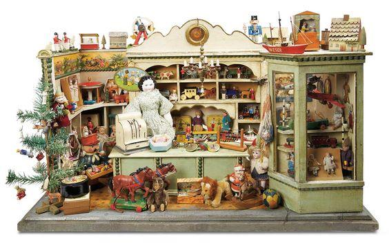 антикварная миниатюра, антикварная кукла, антикварная игрушка, миниатюрный домик