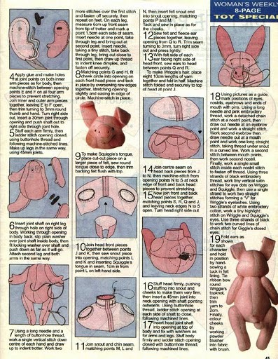 Выкройки поросят. Выкройки свиней. Выкройки свинок. Игрушечная ферма. Как сшить свинью