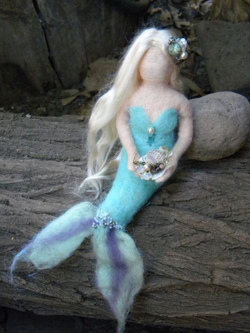 Кукла русалка ручная работа, текстильная русалочка, mermaid handmade doll, mermaid wool, waldorf doll mermaid. Вальдорфская кукла-русалка. Русалка сваляная из шерсти