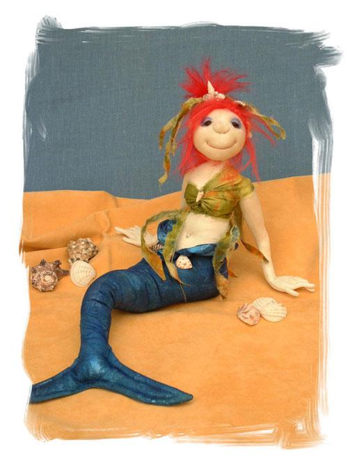 Кукла русалка ручная работа, текстильная русалочка, русалка авторской работы, mermaid handmade doll