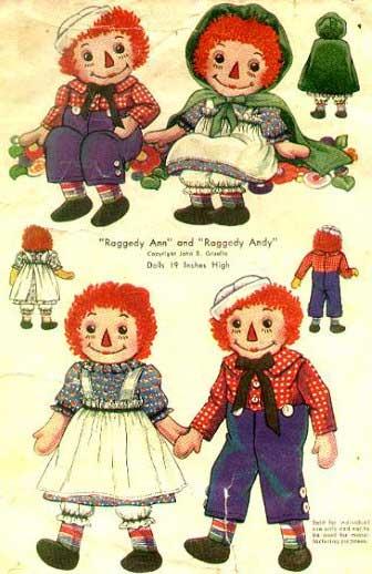 Кукла Raggedy Ann и Andy. Раггеди Энн и Энди. Ручная работа.