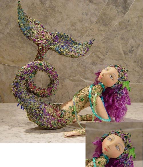 Кукла русалка ручная работа, текстильная русалочка, русалка авторской работы, mermaid handmade doll