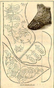 винтажная кукольная обувь, выкройки старинной кукольной обуви, выкройки антикварной обуви для кукол