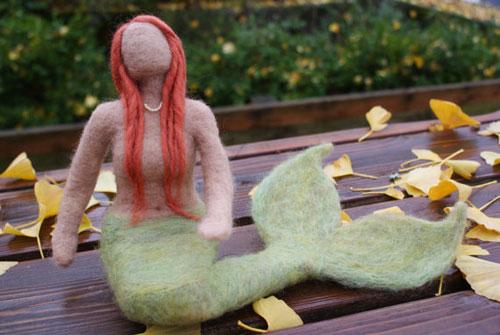 Кукла русалка ручная работа, текстильная русалочка, mermaid handmade doll, mermaid wool, waldorf doll mermaid. Вальдорфская кукла-русалка. Русалка сваляная из шерсти