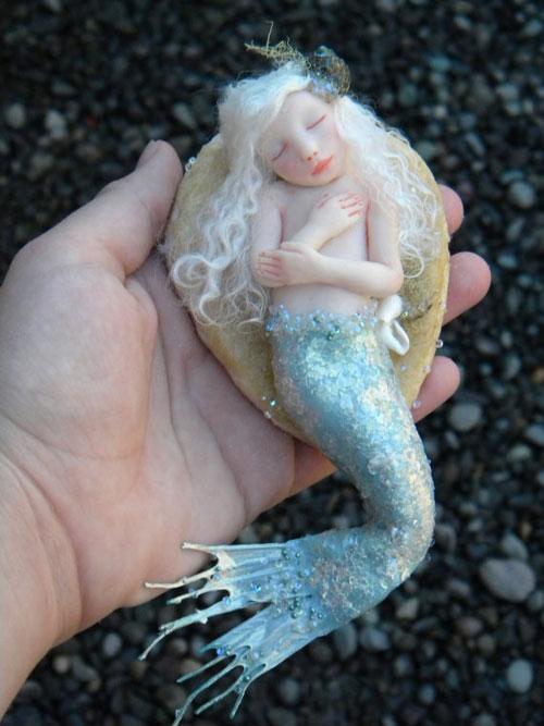 Кукла русалка ручная работа, текстильная русалочка, русалка авторской работы, mermaid handmade doll