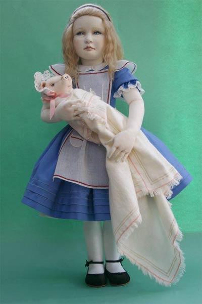 текстильная кукла, кукла ручной работы, handmade doll, младенец ручной работы