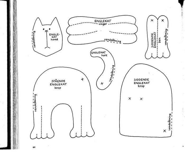 Выкройки котов. Как сшить текстильную игрушку кота