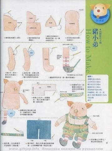 Выкройки поросят. Выкройки свиней. Выкройки свинок. Игрушечная ферма. Как сшить свинью