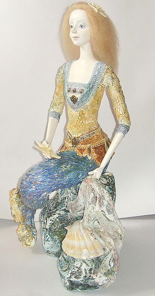 Кукла русалка ручная работа, текстильная русалочка, русалка авторской работы, mermaid handmade doll
