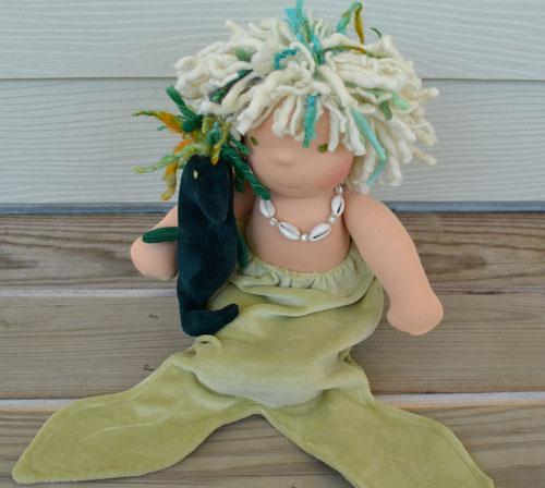 Кукла русалка ручная работа, текстильная русалочка, mermaid handmade doll, mermaid wool, waldorf doll mermaid. Вальдорфская кукла-русалка. Русалка сваляная из шерсти