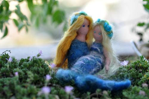 Кукла русалка ручная работа, текстильная русалочка, mermaid handmade doll, mermaid wool, waldorf doll mermaid. Вальдорфская кукла-русалка. Русалка сваляная из шерсти