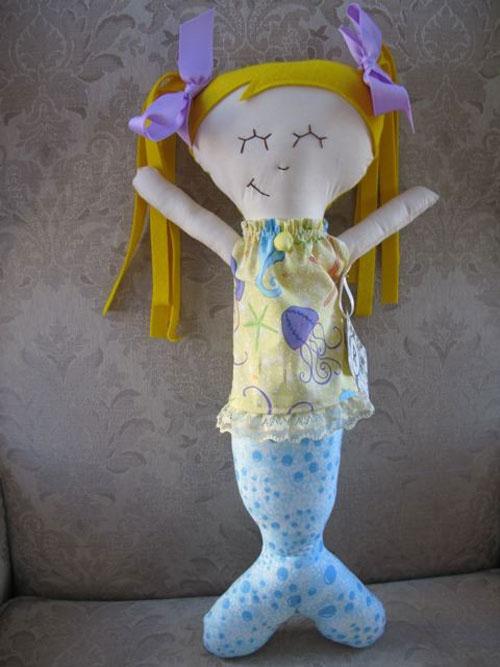 Кукла русалка ручная работа, текстильная русалочка, русалка авторской работы, mermaid handmade doll