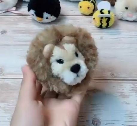 Лев ручной работы, Игрушка лев ручной работы, Как сделать игрушку льва из помпонов, Handmade toy, игрушка из помпонов