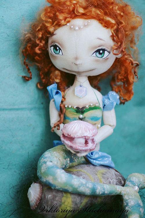 Кукла русалка ручная работа, текстильная русалочка, русалка авторской работы, mermaid handmade doll