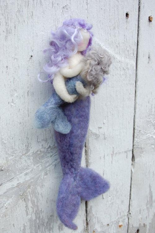 Кукла русалка ручная работа, текстильная русалочка, mermaid handmade doll, mermaid wool, waldorf doll mermaid. Вальдорфская кукла-русалка. Русалка сваляная из шерсти