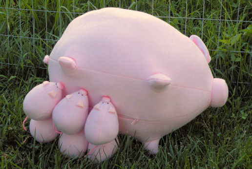 Выкройки поросят. Выкройки свиней. Выкройки свинок. Игрушечная ферма. Как сшить свинью