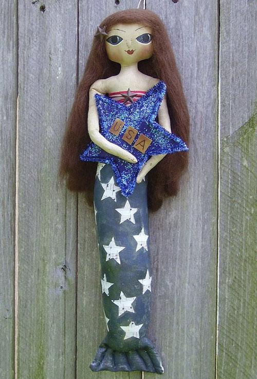 Кукла русалка ручная работа, текстильная русалочка, русалка авторской работы, mermaid handmade doll