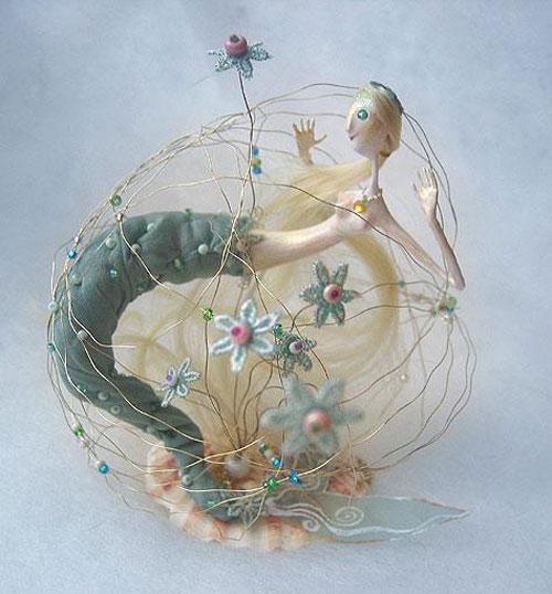 Кукла русалка ручная работа, текстильная русалочка, русалка авторской работы, mermaid handmade doll